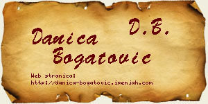 Danica Bogatović vizit kartica